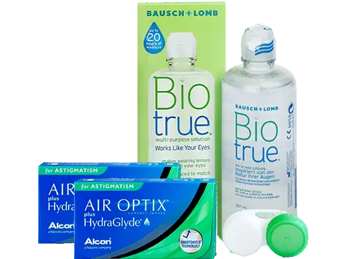 Pack Air Optix Plus HydraGlyde for Astigmatism Biotrue Poupe